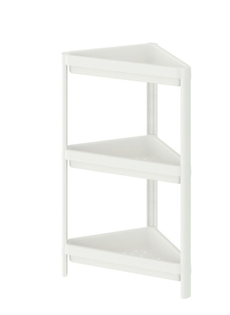 этажерка Икеа, Vesken, угловая, для ванной комнаты, 33х33х71 см — 1