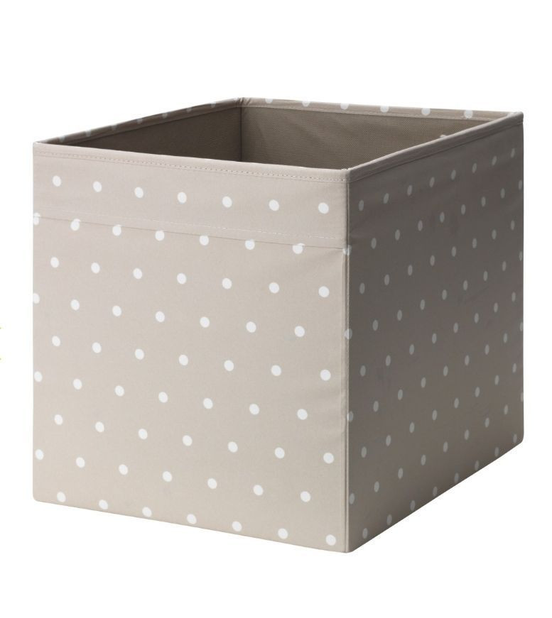 Органайзер, коробка для хранения Икеа, Дрона, бежевая в горошек — 2