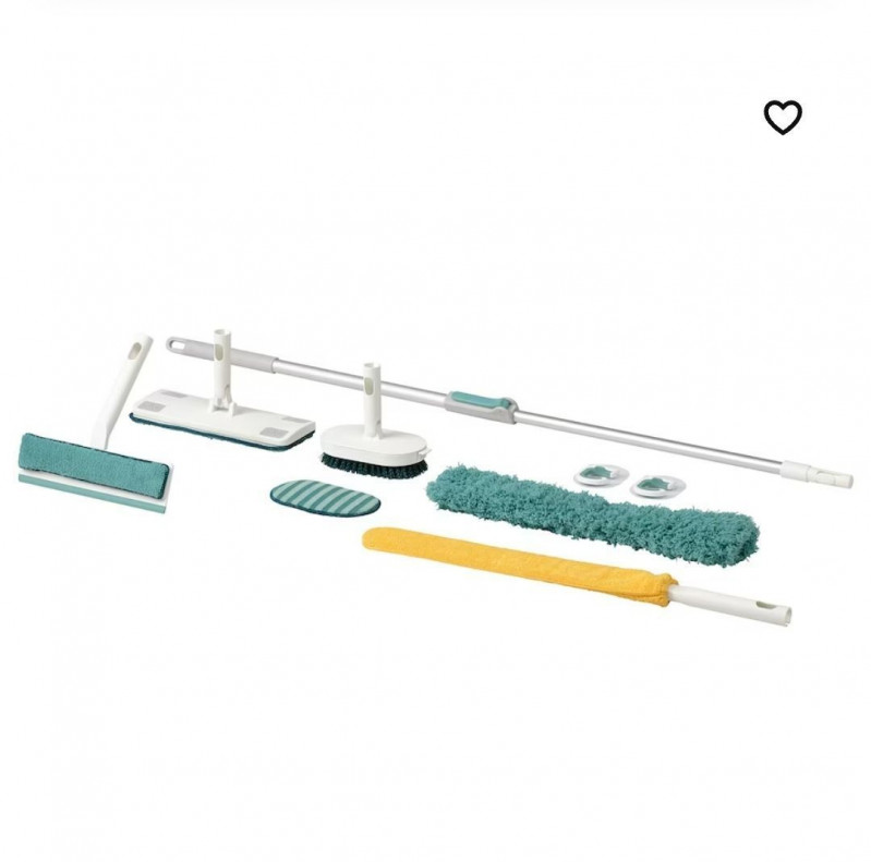Набор для уборки Икеа, Пеппи, Швабра, Щётки, Салфетки — 1