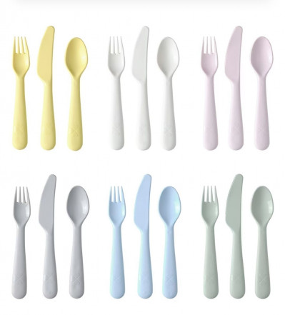 Набор пластиковой посуды Икеа, Kalas 36 предметов, миски, чашки, стаканы, приборы