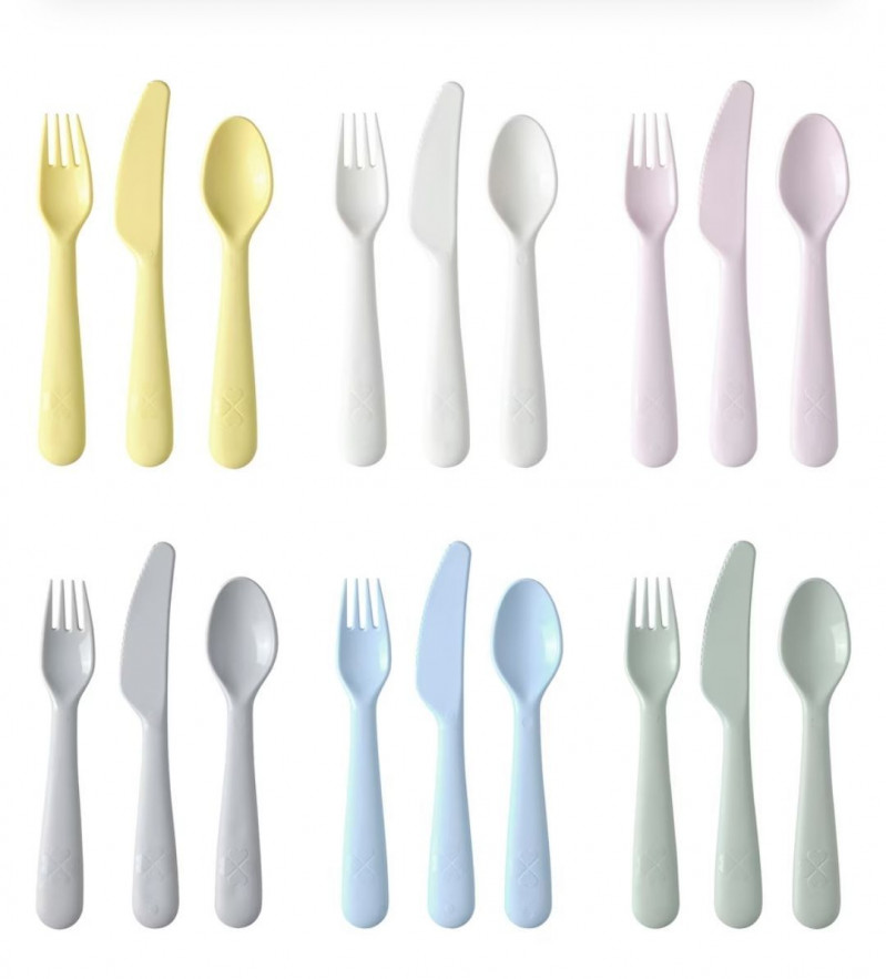 Набор пластиковой посуды Икеа, Kalas 36 предметов, миски, чашки, стаканы, приборы — 5