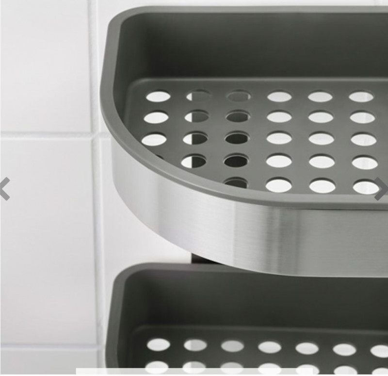 полка для ванной комнаты угловая Икеа, Brogrund 19x58 см, нержавеющая сталь. — 3