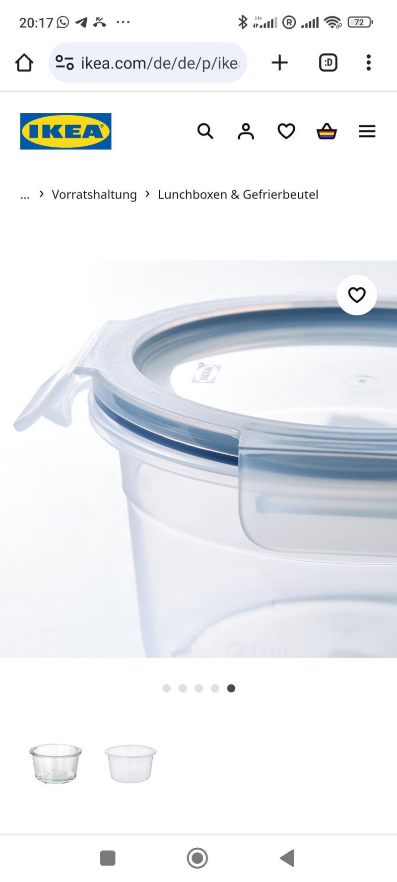 Контейнер пищевой Икеа 365, 750 мл круглые, 3 шт. — 5