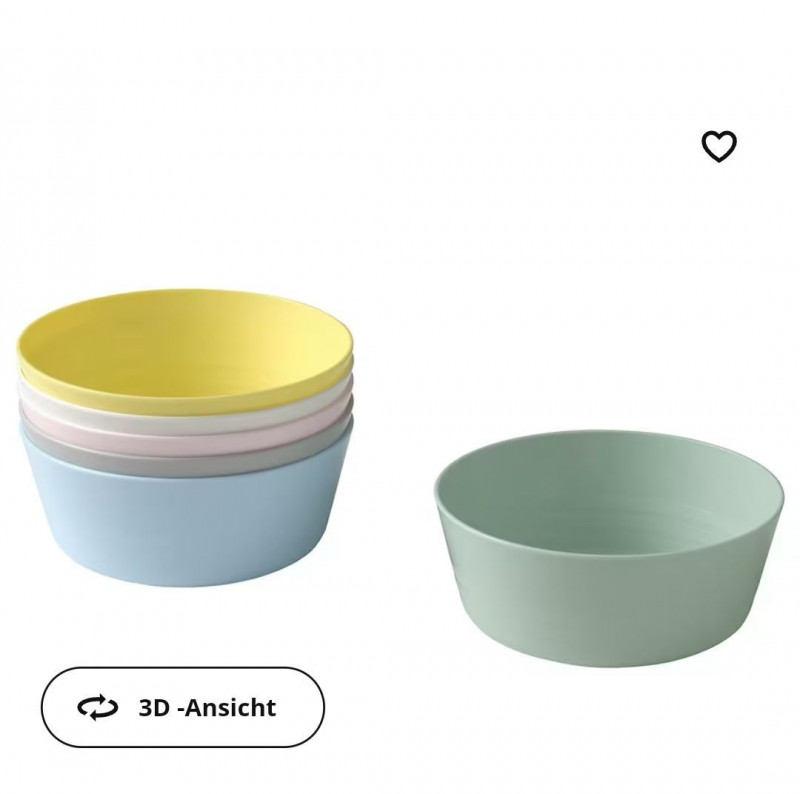 набор мисок пластиковых мисок IKEA KALAS, 6 шт, 12 см — 1