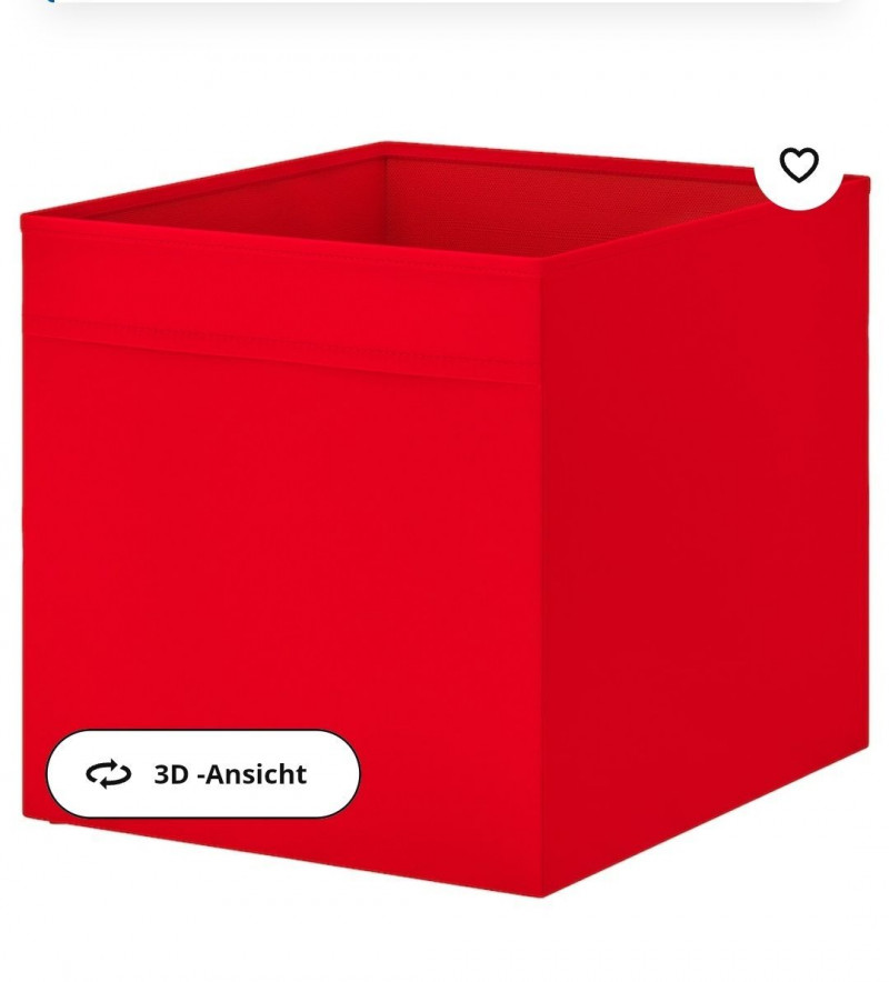 Органайзер, коробка для хранения Икеа, Дрона, красная, 33х38х33 — 1