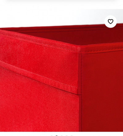 Органайзер, коробка для хранения Икеа, Дрона, красная, 33х38х33