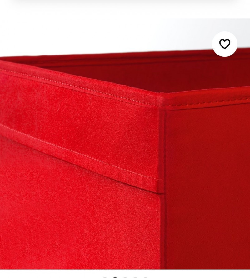 Органайзер, коробка для хранения Икеа, Дрона, красная, 33х38х33 — 2