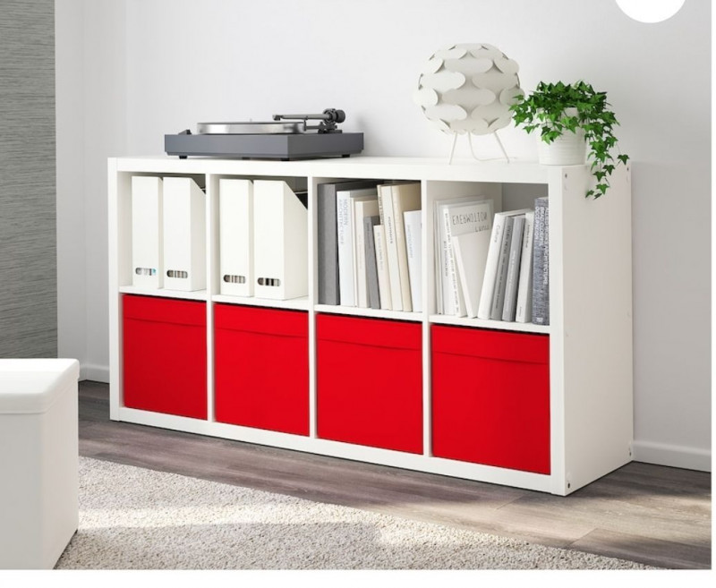 Органайзер, коробка для хранения Икеа, Дрона, красная, 33х38х33 — 4