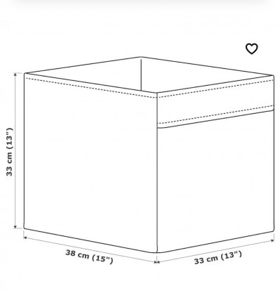 Органайзер, коробка для хранения Икеа, Дрона, чёрная , 33х38х33