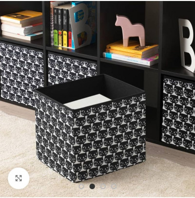 Органайзер, коробка для хранения Икеа, Дрона, чёрная , 33х38х33