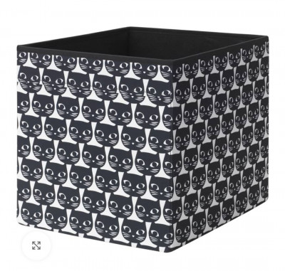 Органайзер, коробка для хранения Икеа, Дрона, чёрная , 33х38х33