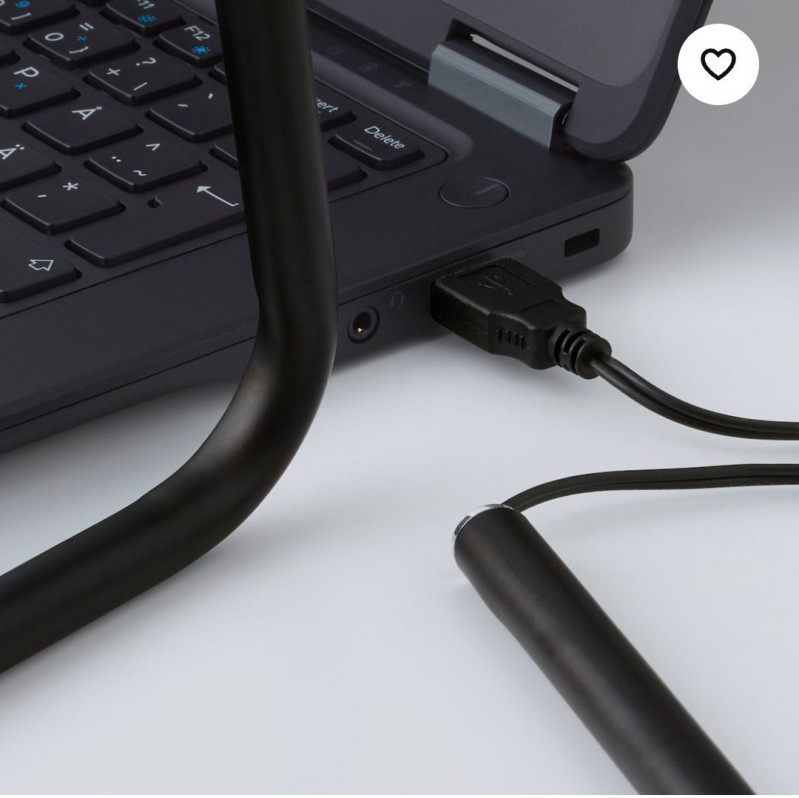 лампа настольная ИКЕА, Harte, светодиодная черная, 32 см с USB разьемом — 6