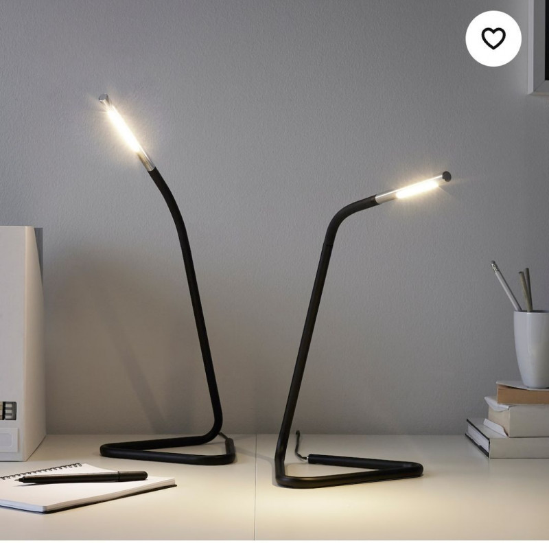 лампа настольная ИКЕА, Harte, светодиодная черная, 32 см с USB разьемом — 5