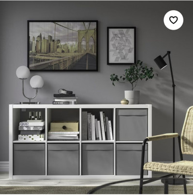 Органайзер, коробка для хранения Икеа, Дрона, темно-серая , 33х38х33