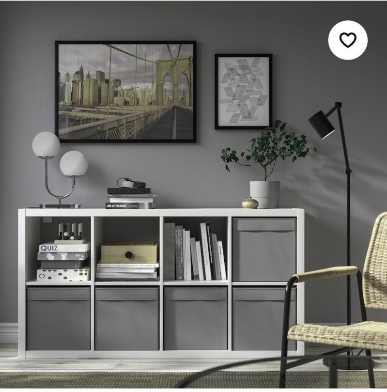 Органайзер, коробка для хранения Икеа, Дрона, темно-серая , 33х38х33 — 4