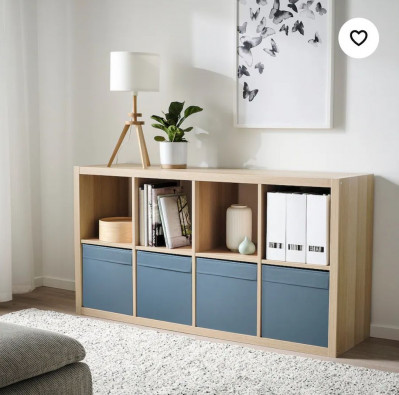 Органайзер, коробка для хранения Икеа, Дрона, темно-синяя , 33х38х33