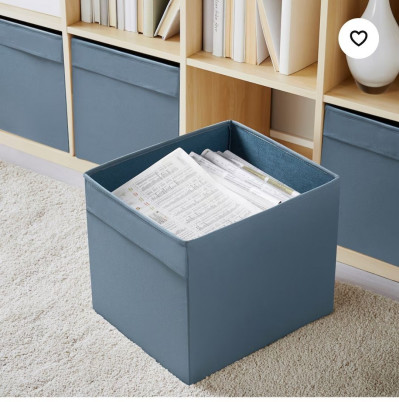 Органайзер, коробка для хранения Икеа, Дрона, темно-синяя , 33х38х33