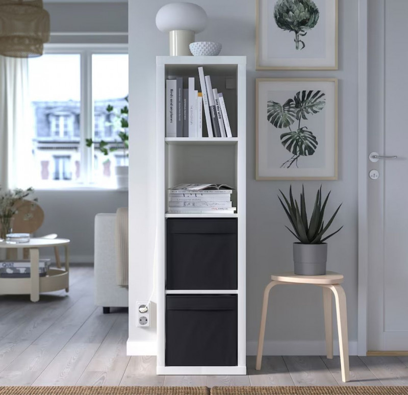 Органайзер, коробка для хранения Икеа, Дрона,чёрная однотонная 33х38х33 — 6