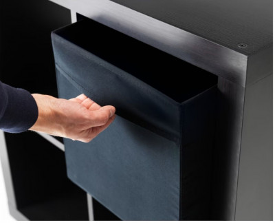 Органайзер, коробка для хранения Икеа, Дрона,чёрная однотонная 33х38х33