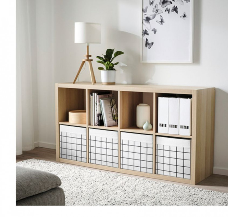 Органайзер, коробка для хранения Икеа, Дрона, белая, в сетку , 33х38х33 см — 3