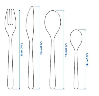 набор столовых Ikea,Fornuft 24 предмета,серебристый