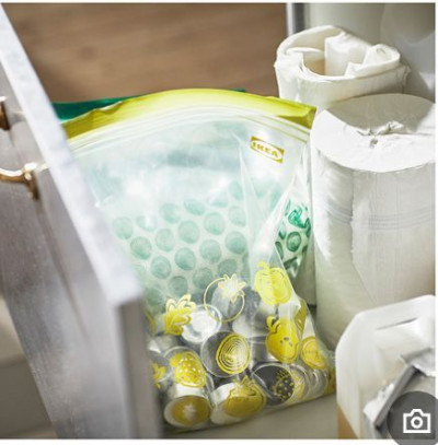 пакеты для заморозки Ikea Istad 6/4,6 л ,зеленые ,желтые
