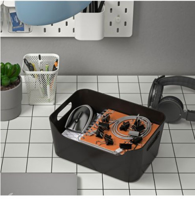 коробка для хранения Ikea, UPPDATERA 24x17 см черная