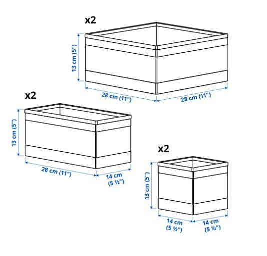 органайзер, коробка для хранения Ikea,Skubb 6 штук белая — 6