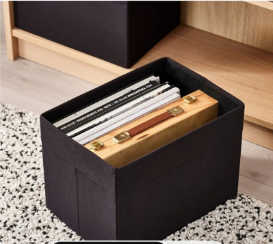 органайзер, коробка для хранения Ikea Drona 25x35x25 см чёрная, однотонная