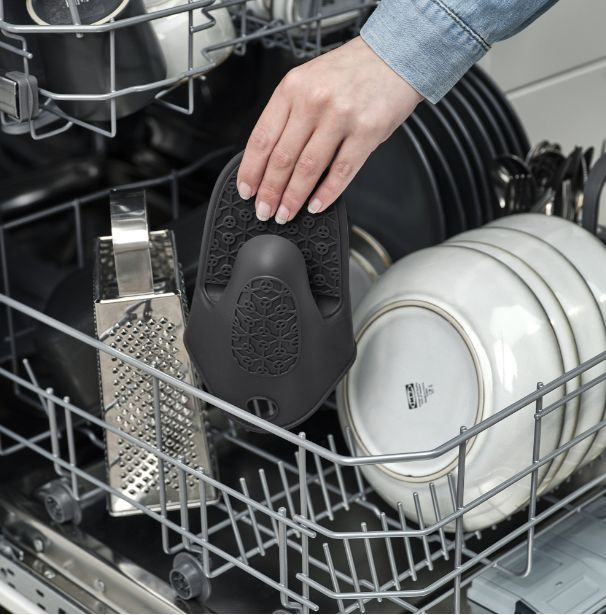 Рукавица силиконовая-прихватка Икеа темно серая — 4