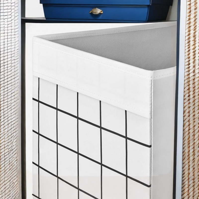 Органайзер, коробка для хранения Икеа, Дрона, белая, в сетку , 33х38х33 см — 2