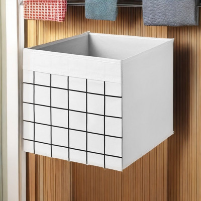 Органайзер, коробка для хранения Икеа, Дрона, белая, в сетку , 33х38х33 см