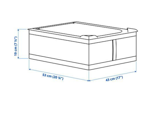 органайзер для вещей, коробка для хранения Ikea,Skubb 43x53x19, темно-серая — 6