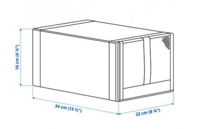 органайзер, коробка для хранения обуви Ikea,Skubb 4 шт.,34х22х16, белая