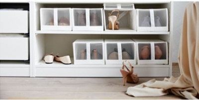 органайзер, коробка для хранения обуви Ikea,Skubb 4 шт.,34х22х16, белая