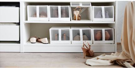 органайзер, коробка для хранения обуви Ikea,Skubb 4 шт.,34х22х16, белая — 4