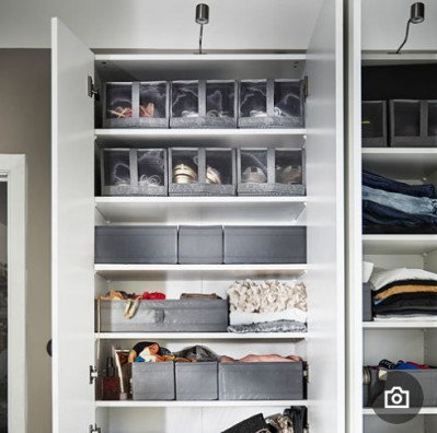 органайзер, коробка для хранения обуви Ikea,Skubb 4 шт.34х22х16, темно-серая