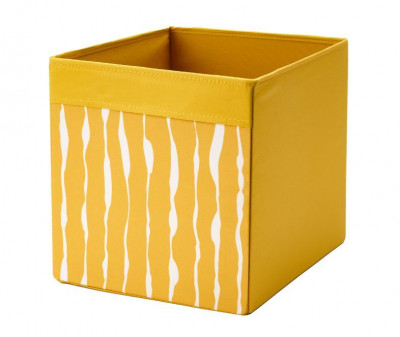 Органайзер, коробка для хранения Икеа, Дрона, темно-желтая с узором из Европы